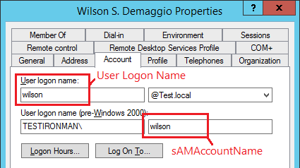 Active Directory User Name