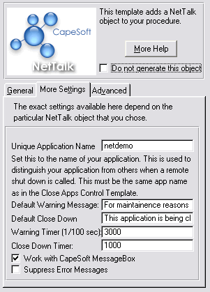 template options screenshot