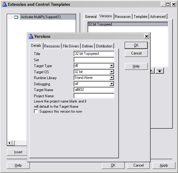 AllFiles Multi-Proj Versions Tab