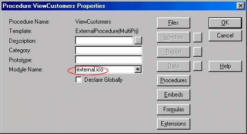 procedure view customers properties